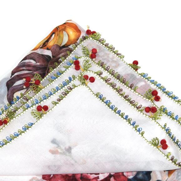 Tulbent Scarf Handmade Crochet Detailing NWOT - Picture 2 of 8